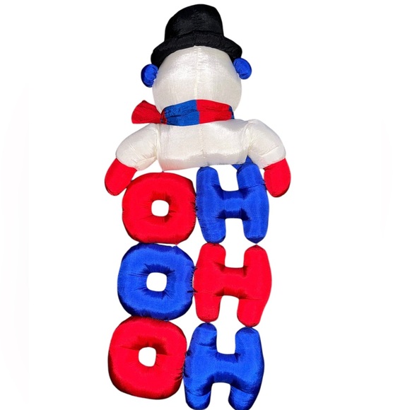 Vintage 1994 Puffalump Polyester Snowman Ho Ho Ho Wall Hanging. - Picture 3 of 4